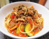 サルシッチャ、しめじ、ズッキーニのパスタ作り方6写真