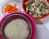 焼きキノコたっぷり♬土鍋で炊き込みご飯★作り方1写真