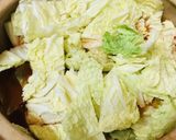 鍋の素●鶏肉＆白菜のかくし海苔キムチ鍋作り方1写真