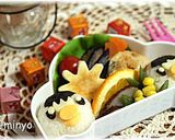 ２種類のチーズでポッチャマ弁当：おにぎり作り方4写真