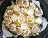 焼売と白菜の簡単蒸し　おろしソースで作り方3写真