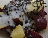 調理時間1分でさつま芋のバター昆布和え作り方3写真