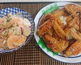 手羽先焼きと柿とりんごサラダ作り方11写真