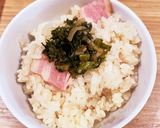 炊き込みご飯　ベーコンと椎茸作り方5写真