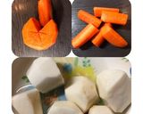 圧力鍋で2品♡鶏モモと大根の煮物&汁物作り方3写真
