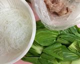 鶏胸肉とチンゲン菜の塩チャプチェ作り方1写真
