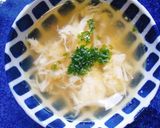 しいたけの茎と玉子のコンソメスープ作り方4写真