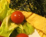味つけ海苔を巻きこむ●海苔巻きオムレツ作り方2写真
