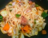 韓国風 ピリ辛プルコギ焼ききしめん作り方8写真