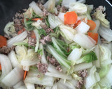 白菜と挽肉の野菜炒め☆中華風餡かけ旨煮作り方2写真