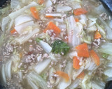 白菜と挽肉の野菜炒め☆中華風餡かけ旨煮作り方4写真