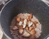 長芋ときのこのひき肉入り味噌汁作り方8写真