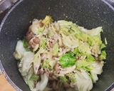 長芋ときのこのひき肉入り味噌汁作り方11写真