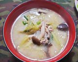 長芋ときのこのひき肉入り味噌汁作り方23写真