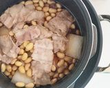 電気圧力鍋で豚バラ肉&大根&大豆の煮物作り方7写真