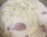 白菜とソーセージのクリームスープ作り方4写真