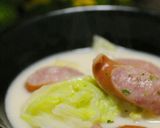 白菜とソーセージのクリームスープ作り方5写真