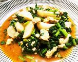 かぶと葉っぱのピリッと肉味噌炒め作り方5写真