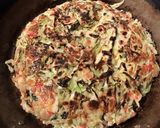こんがりカリトロ♪オクラで作るお好み焼き作り方15写真