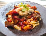 ◆茄子とチキンのピリ辛トマトパスタ♪作り方6写真