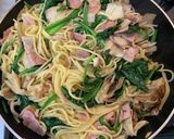 牛乳で☆ベーコンと舞茸のクリームパスタ作り方5写真