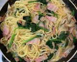 牛乳で☆ベーコンと舞茸のクリームパスタ作り方6写真