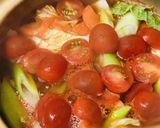 プチッと鍋●キムチ鍋ベースのトマト豆乳鍋作り方1写真