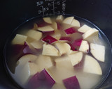 炊飯器で炊くだけ！白だしでさつまいもご飯作り方2写真
