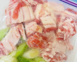 【下味冷凍】豚肉とネギの鶏ガラ蒸し作り方2写真