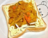 キャベツカレーのトースト　タロの弁当朝食作り方1写真