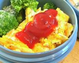 タロの弁当70 簡単スクランブル弁当作り方1写真