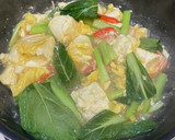 豆腐と卵の小松菜かにかまあんかけ作り方5写真