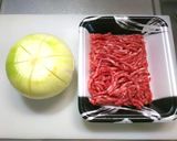 丸ごと玉ねぎとひき肉◎レンジで甘酢蒸し作り方1写真