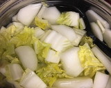 カブと白菜の味噌汁 とろろ昆布であったか作り方2写真
