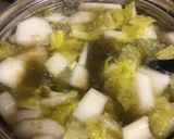 カブと白菜の味噌汁 とろろ昆布であったか作り方5写真