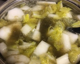 カブと白菜の味噌汁 とろろ昆布であったか作り方5写真