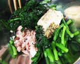 春菊とツナの粒マスマヨ和え作り方2写真