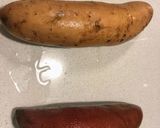 ２色の芋とオレンジのサラダ作り方1写真