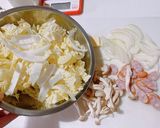 ☆白菜とウインナーきのこのミルクスープ☆作り方1写真