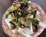 大根の葉と挽肉の炒め物☆作り方7写真