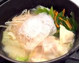 塩ネギスープで作る　水餃子と春雨鍋作り方5写真
