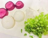 彩綺麗な赤大根と大根のお漬物・箸休め一品作り方1写真