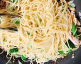 レンコンとササミの和風パスタ作り方11写真