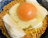 親子チキンラーメン●サラダチキン＆玉子作り方1写真