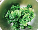 ほうれん草と椎茸のからし和え☆ごま油風味作り方1写真