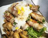 韮と水菜、長葱の豚バラロールみぞれ掛け作り方4写真