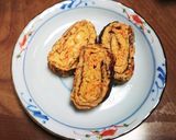 すりおろし人参入り卵焼き作り方3写真