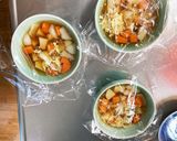 豆腐びっくりドンキー風豚こま乗せドーム蒸作り方13写真