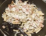 ベーコンとキノコのクリームパスタ[酒粕]作り方3写真