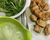 玉ねぎと水菜の唐揚げサラダ(ゆず入り)作り方1写真